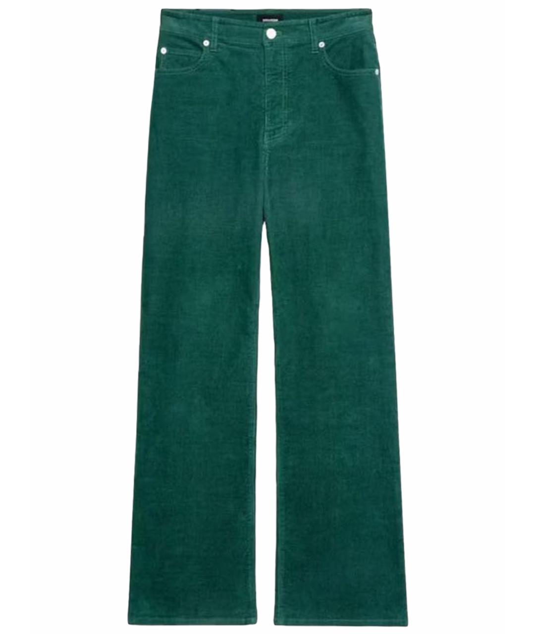 ZADIG & VOLTAIRE Зеленые хлопковые брюки широкие, фото 1