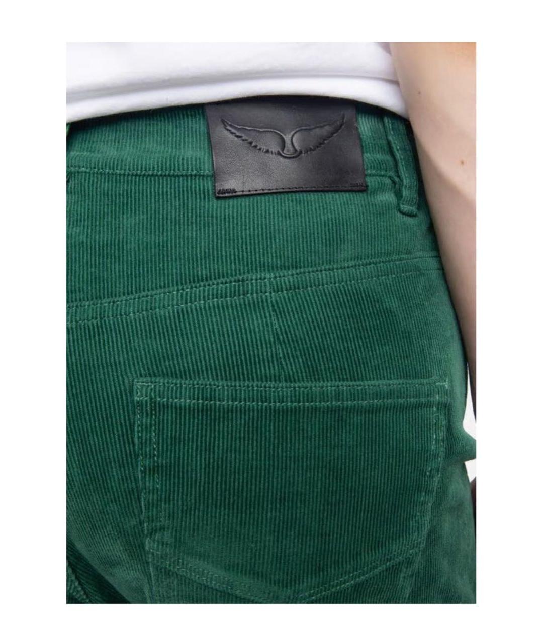 ZADIG & VOLTAIRE Зеленые хлопковые брюки широкие, фото 4
