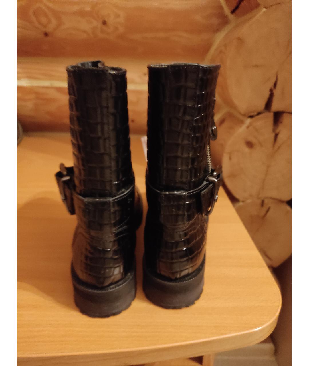 TWIN-SET Черные полусапоги из лакированной кожи, фото 4