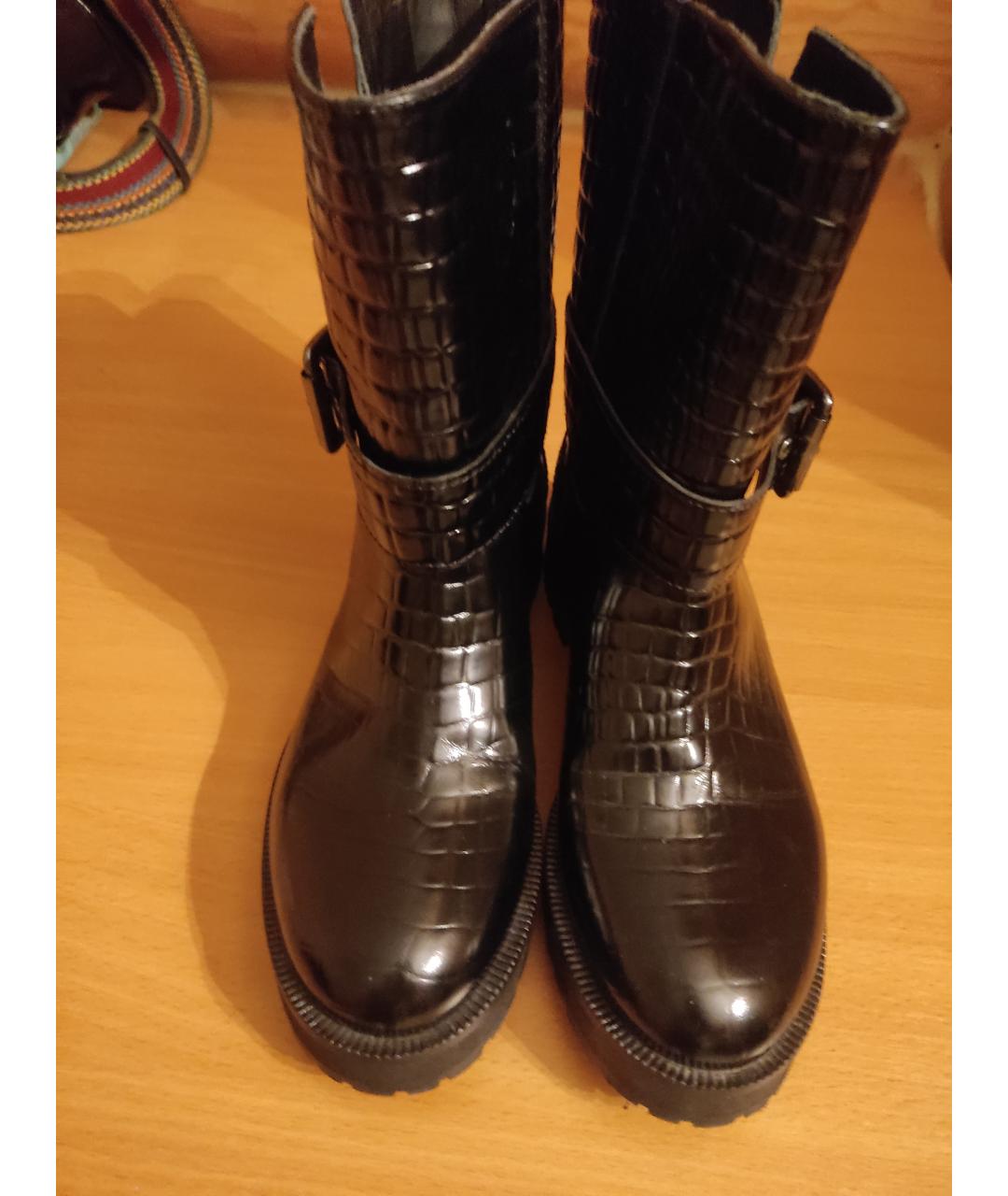 TWIN-SET Черные полусапоги из лакированной кожи, фото 3