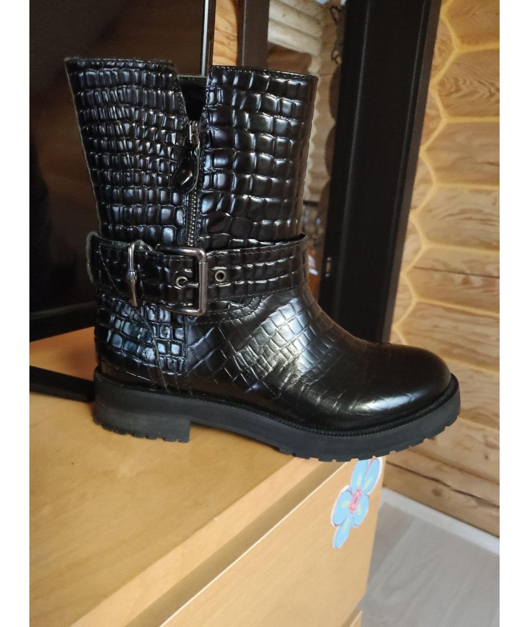 TWIN-SET Черные полусапоги из лакированной кожи, фото 8