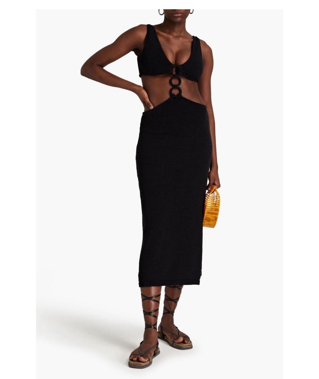 CULT GAIA Черное хлопковое коктейльное платье, фото 4