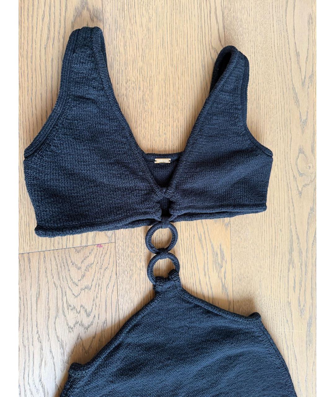 CULT GAIA Черное хлопковое коктейльное платье, фото 3