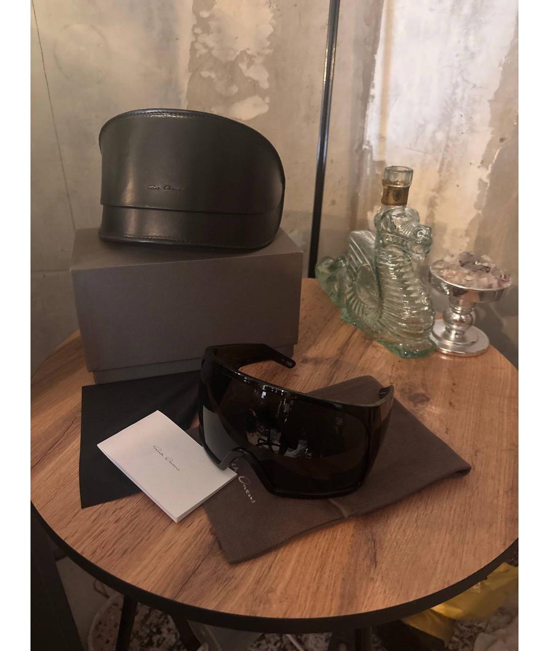 RICK OWENS Черные пластиковые солнцезащитные очки, фото 4