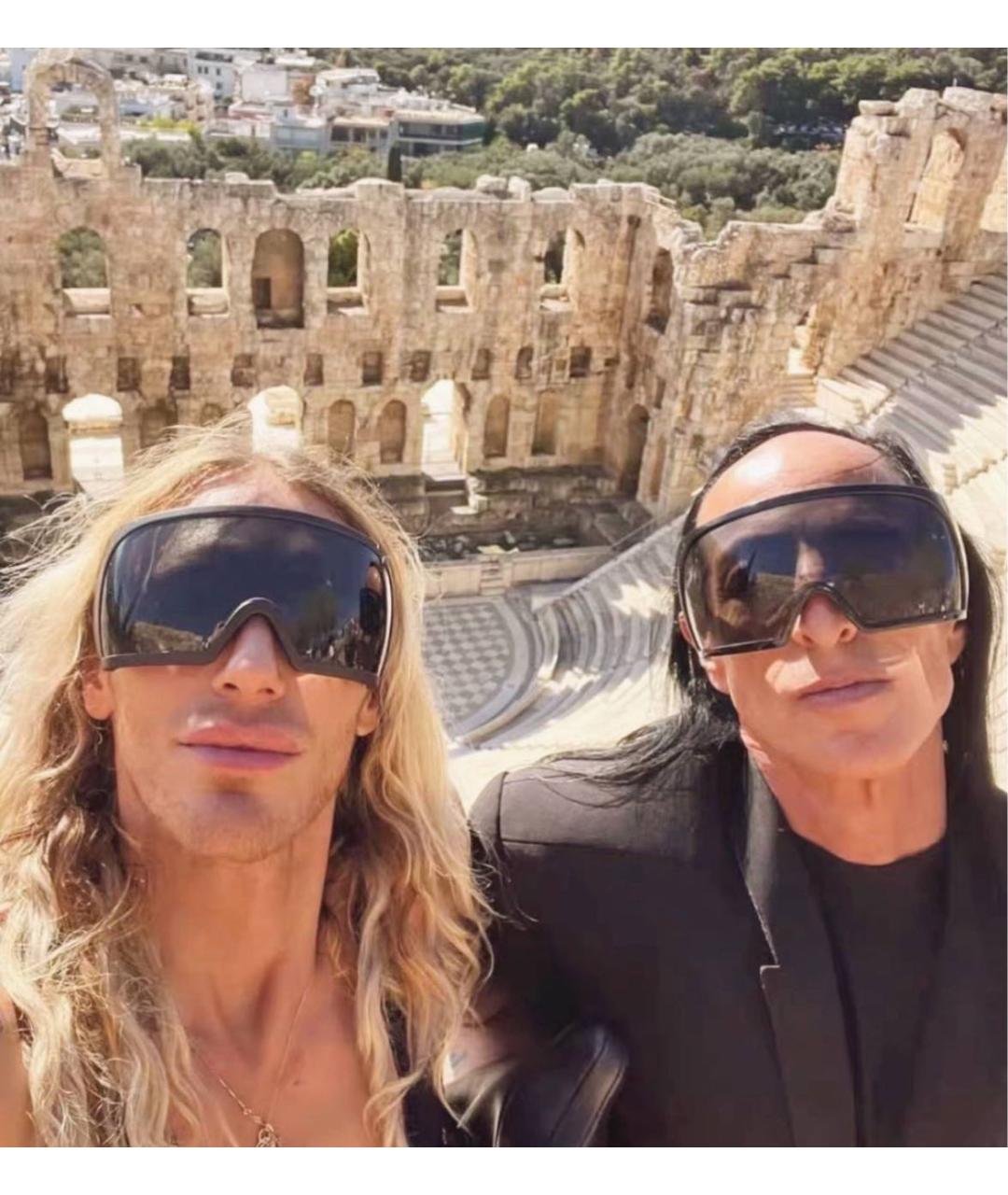 RICK OWENS Черные пластиковые солнцезащитные очки, фото 5