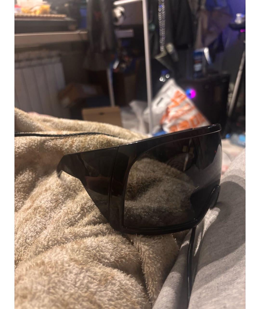 RICK OWENS Черные пластиковые солнцезащитные очки, фото 2