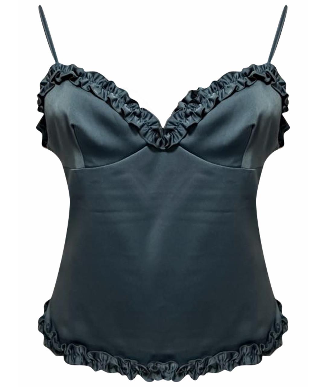 VALENTINO Бирюзовая шелковая майка, фото 1