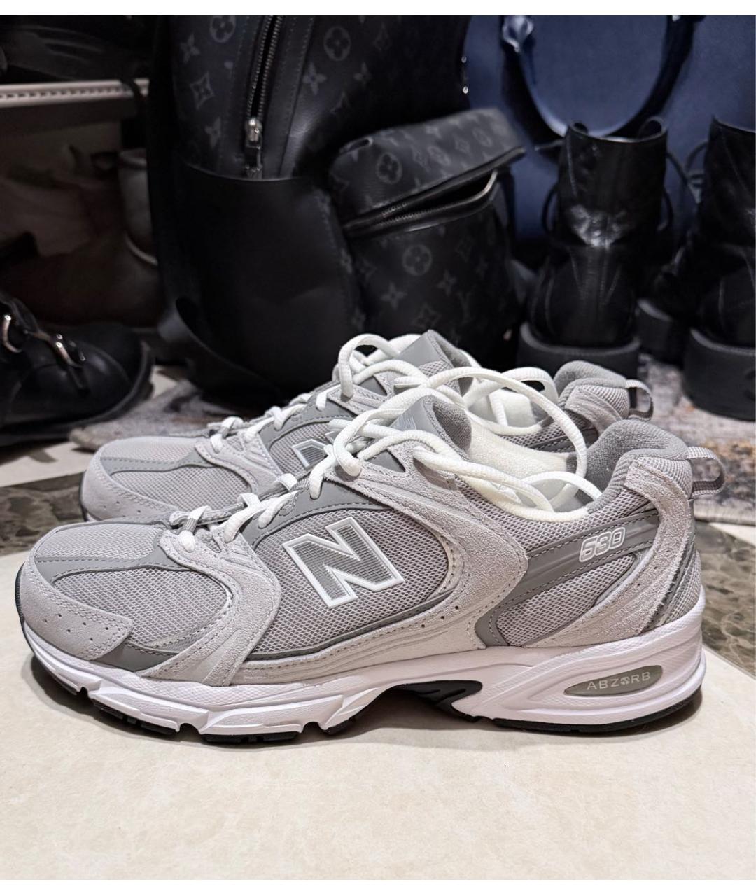 NEW BALANCE Серые текстильные кроссовки, фото 6