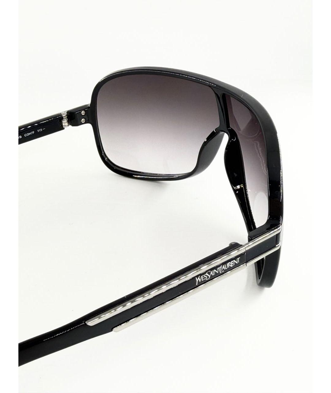 SAINT LAURENT Черные пластиковые солнцезащитные очки, фото 4