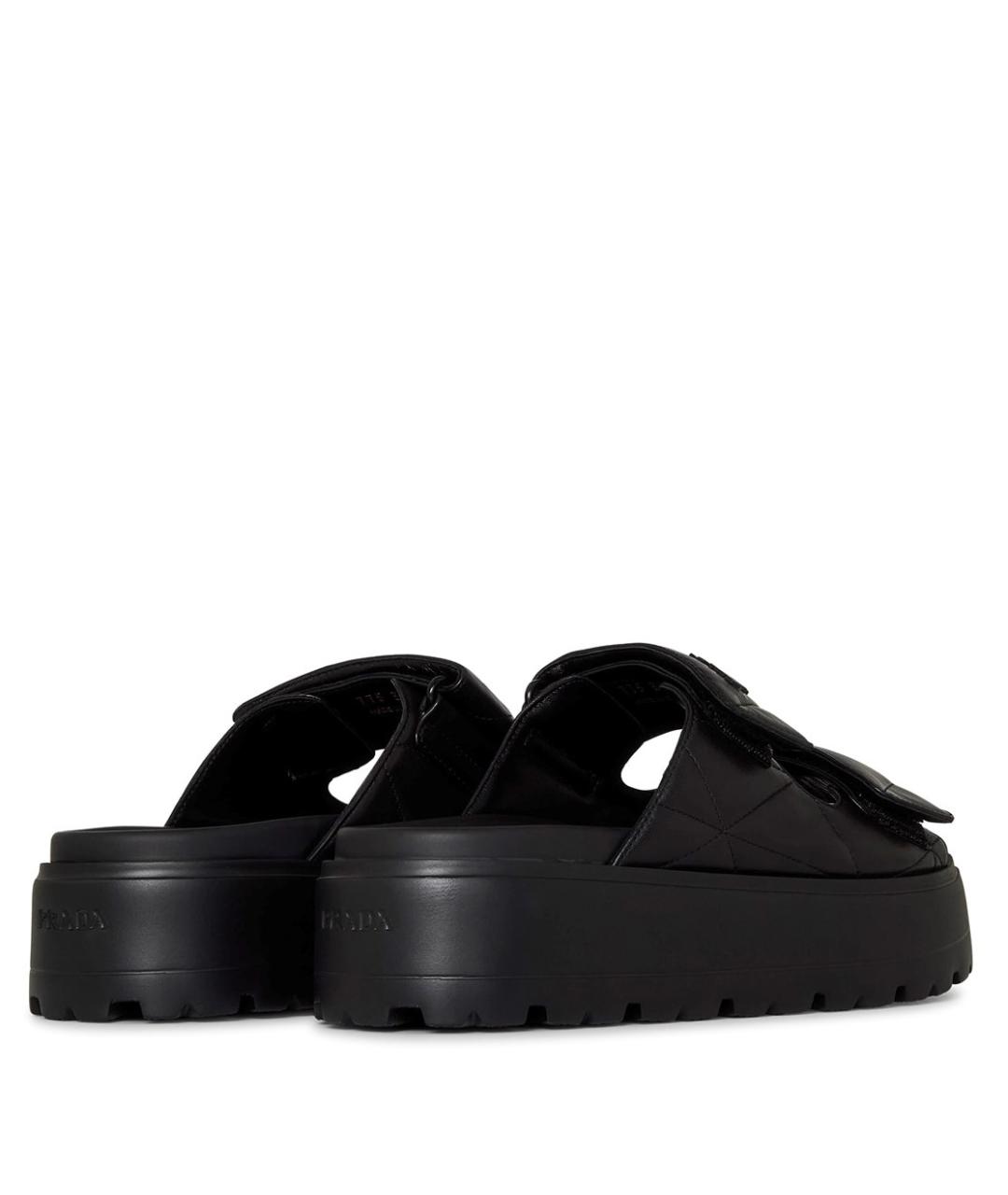 PRADA Черные кожаные сабо, фото 3