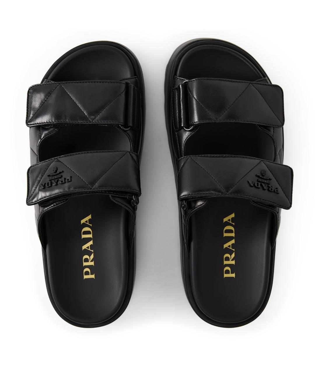 PRADA Черные кожаные сабо, фото 4