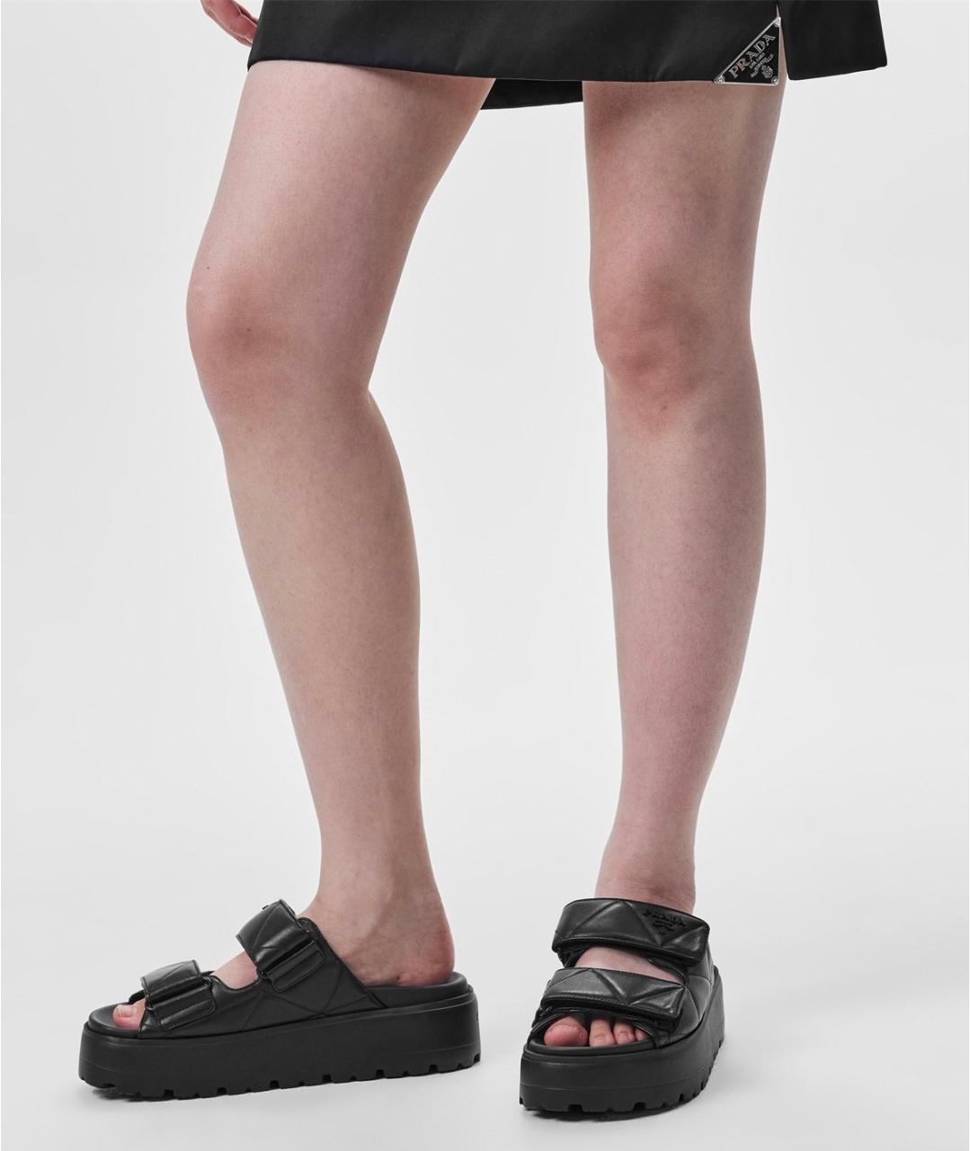 PRADA Черные кожаные сабо, фото 6