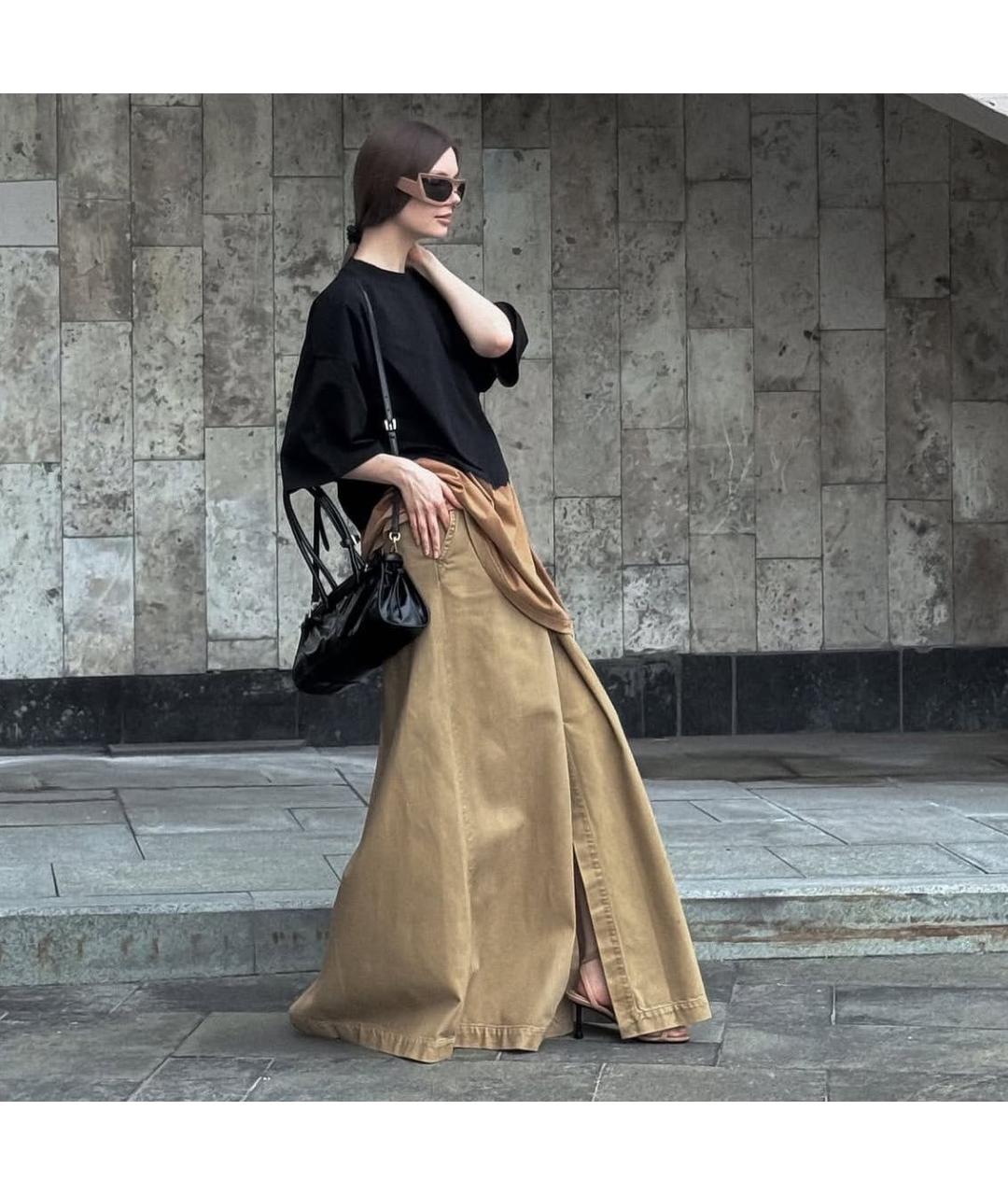 DRIES VAN NOTEN Бежевая деним юбка макси, фото 7