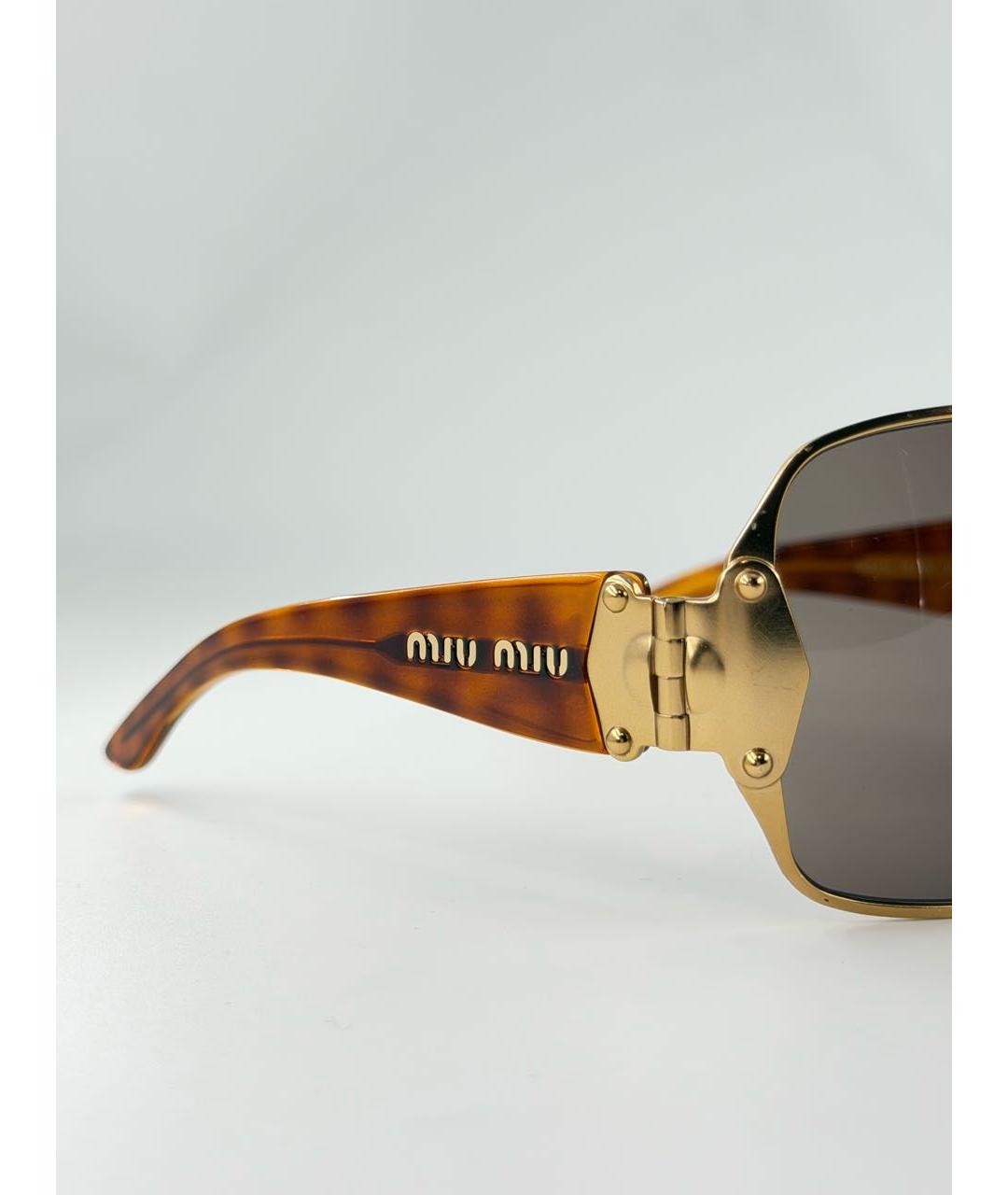 MIU MIU Коричневые пластиковые солнцезащитные очки, фото 4
