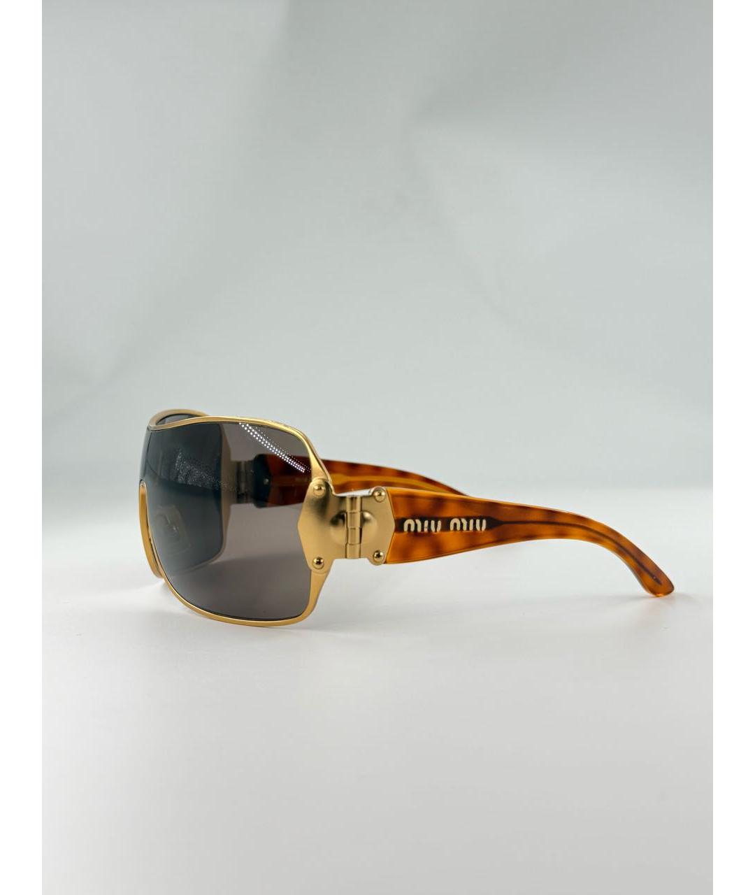 MIU MIU Коричневые пластиковые солнцезащитные очки, фото 3
