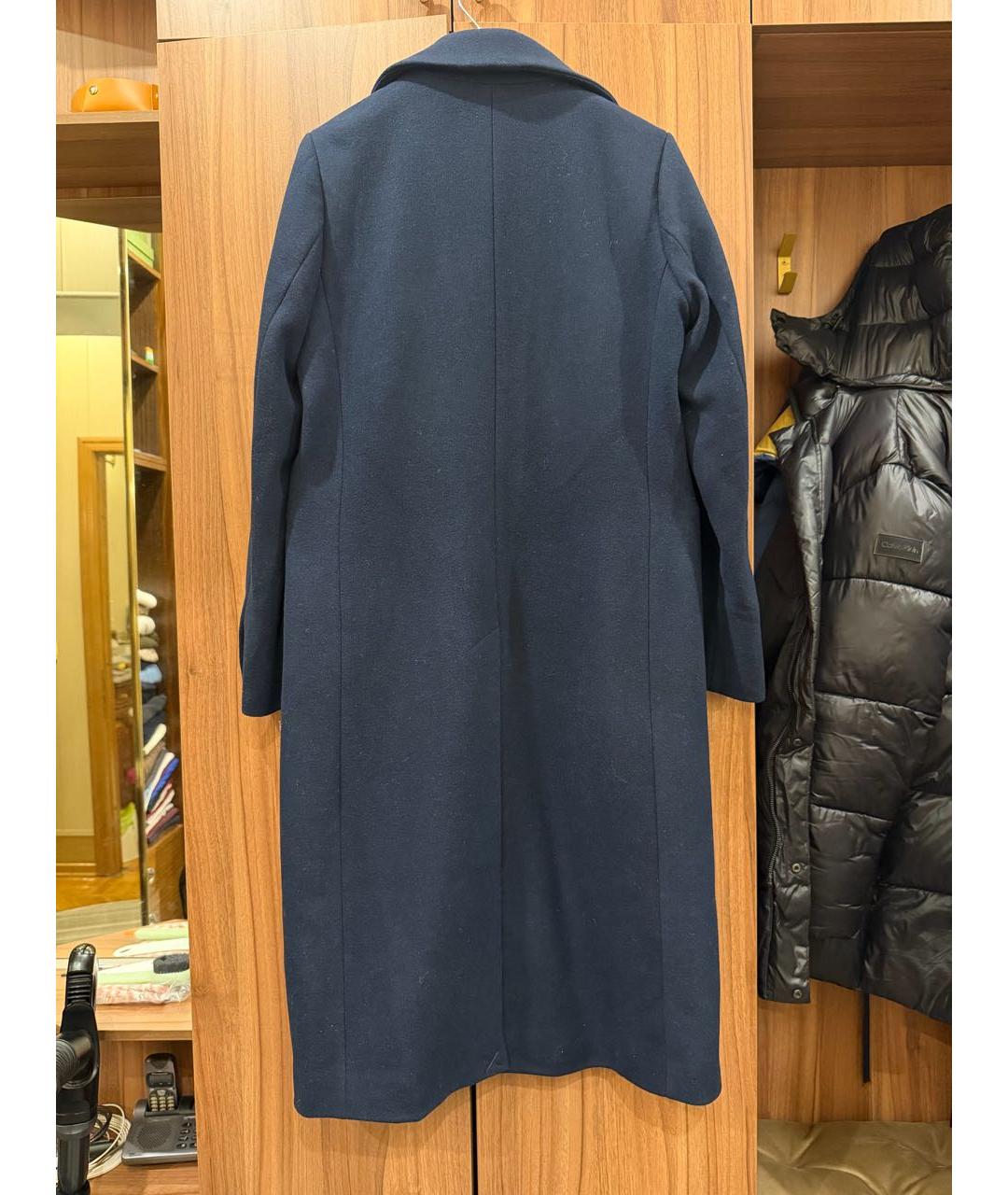 MICHAEL KORS Темно-синее шерстяное пальто, фото 2