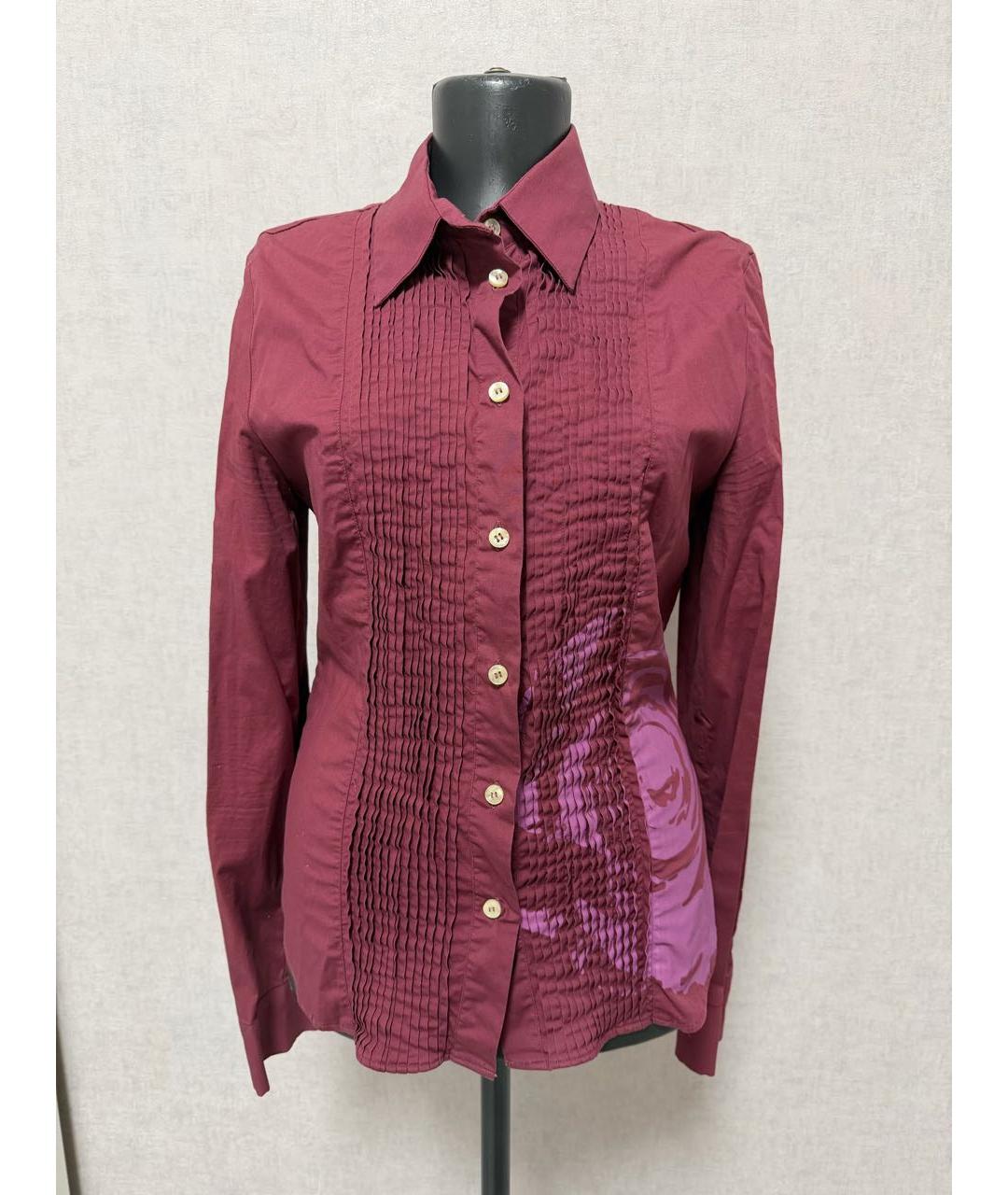 VALENTINO Бордовая хлопковая рубашка, фото 3