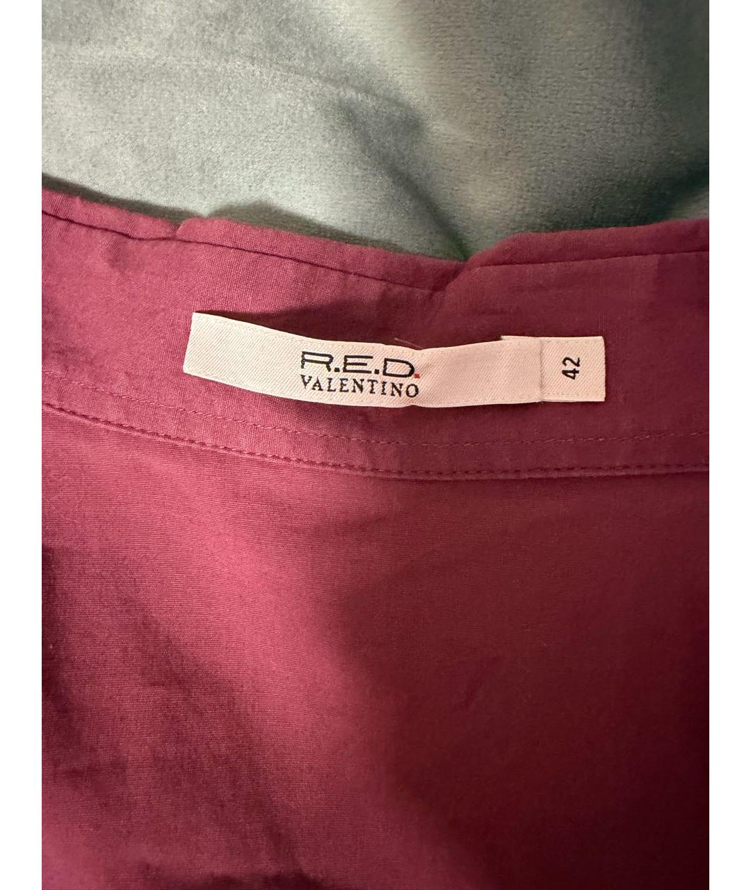 VALENTINO Бордовая хлопковая рубашка, фото 2
