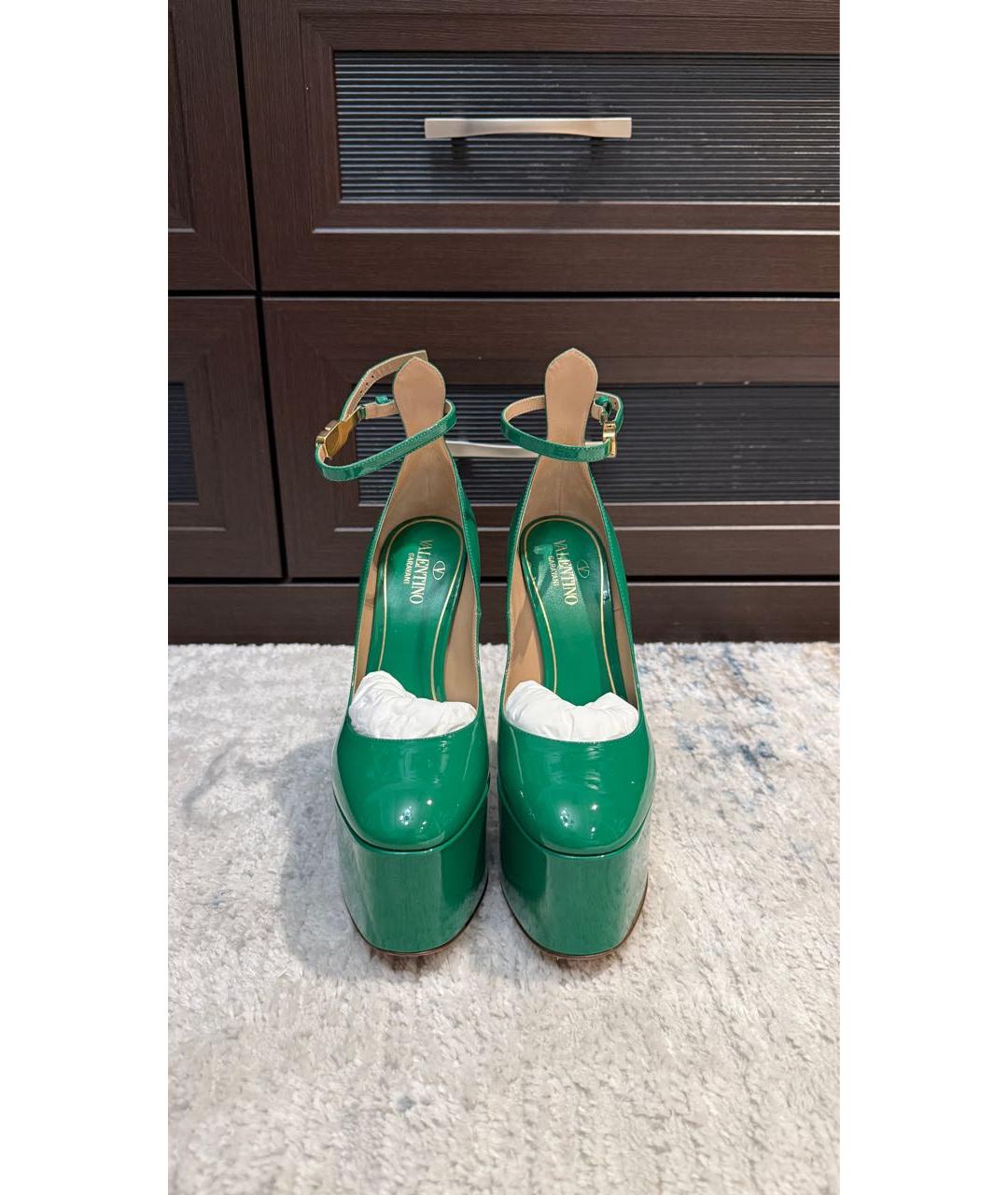 VALENTINO Зеленые туфли из лакированной кожи, фото 3