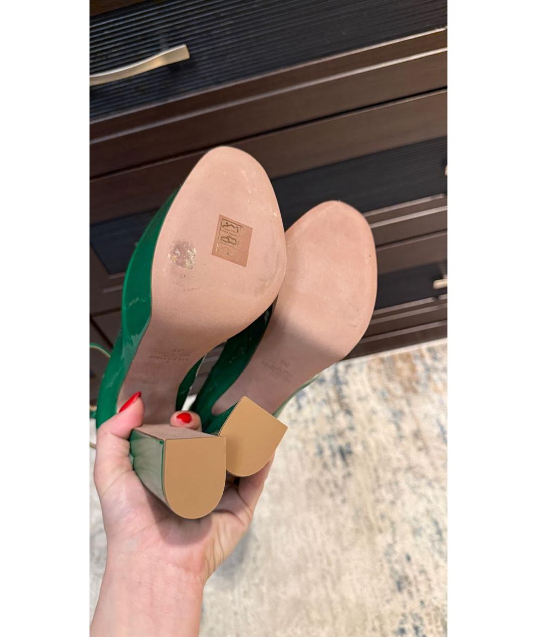 VALENTINO Зеленые туфли из лакированной кожи, фото 5