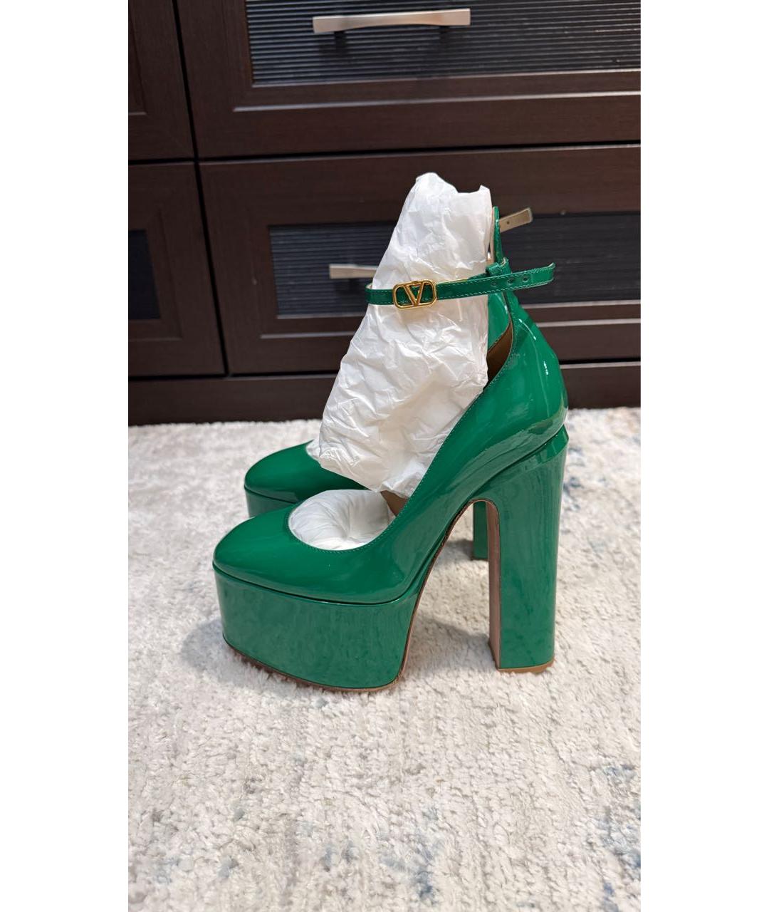 VALENTINO Зеленые туфли из лакированной кожи, фото 2