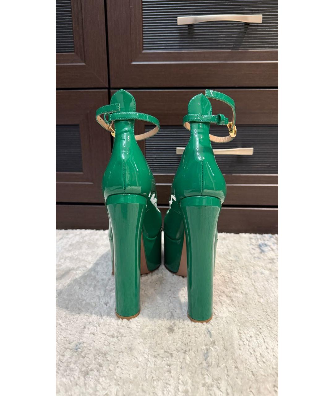 VALENTINO Зеленые туфли из лакированной кожи, фото 4