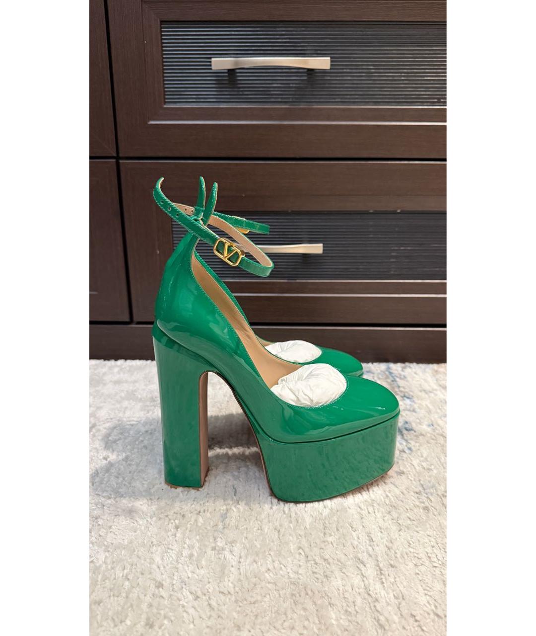 VALENTINO Зеленые туфли из лакированной кожи, фото 6