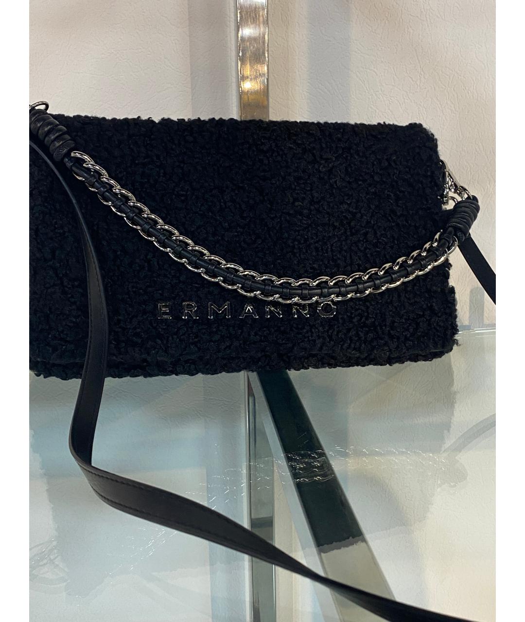 ERMANNO FIRENZE Черная меховая сумка через плечо, фото 6