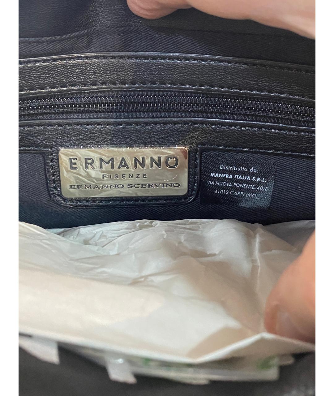 ERMANNO FIRENZE Черная меховая сумка через плечо, фото 3