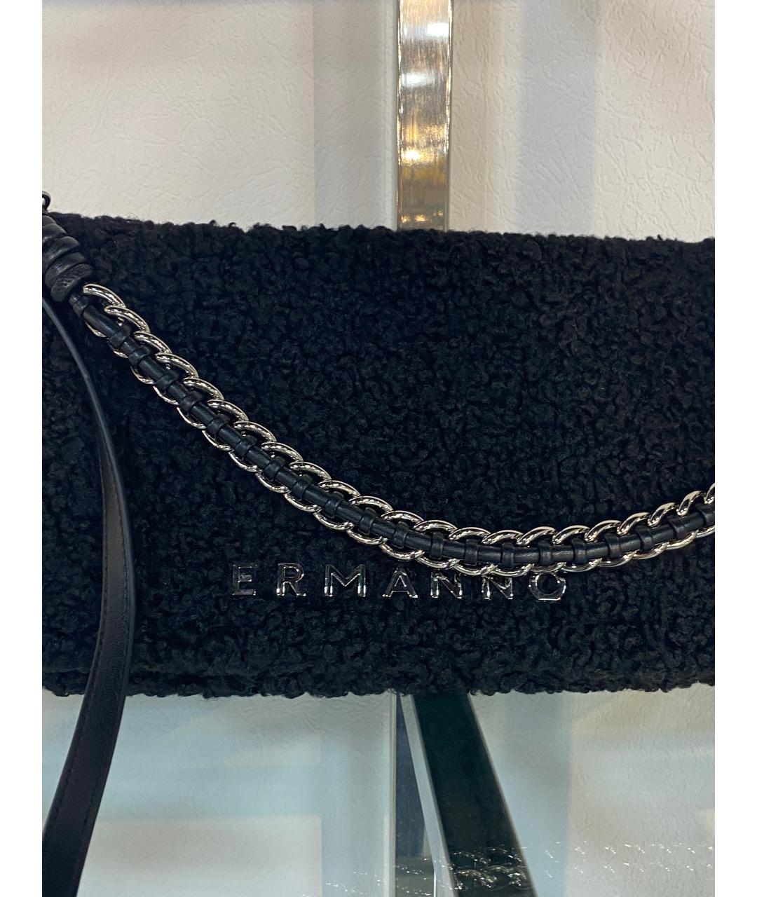 ERMANNO FIRENZE Черная меховая сумка через плечо, фото 2