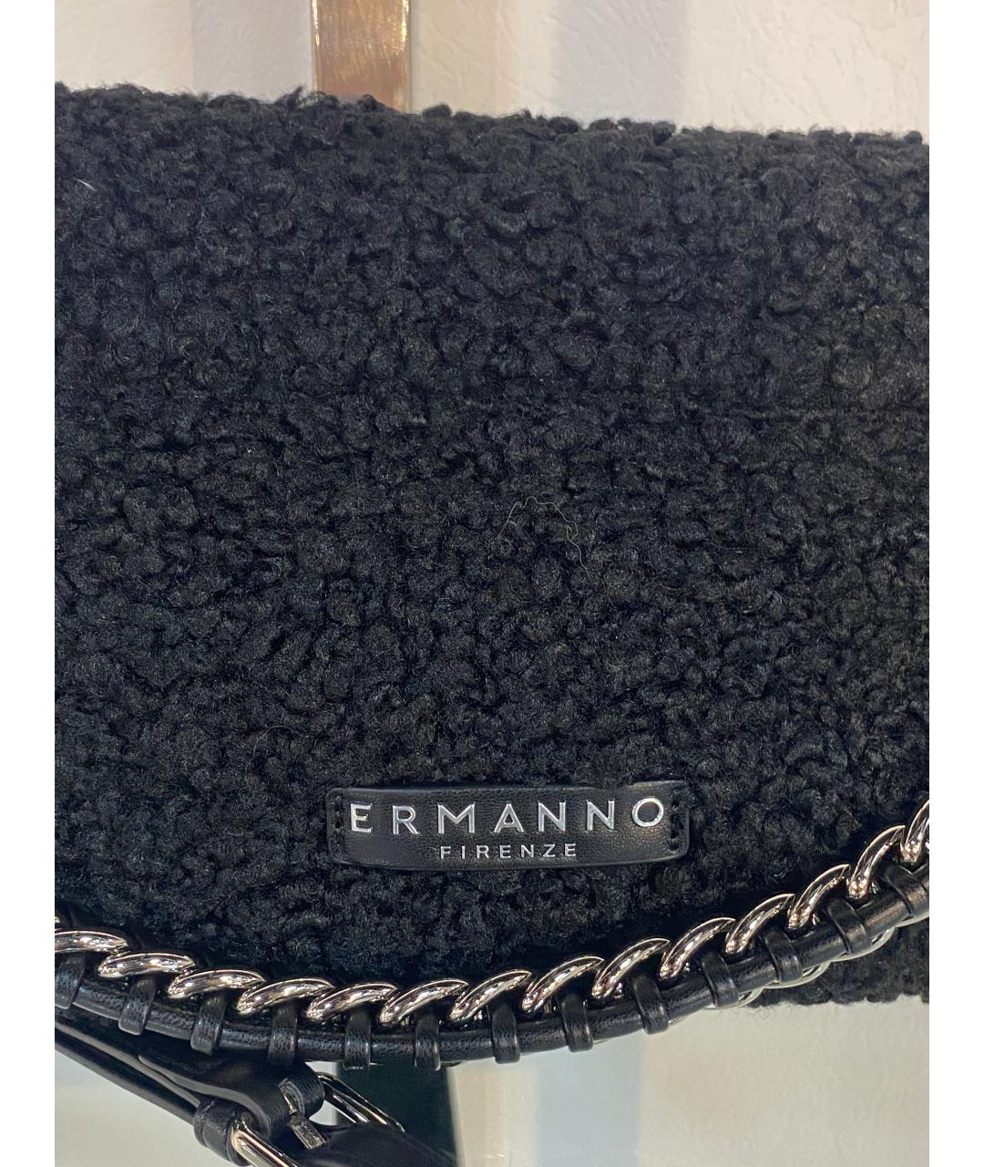 ERMANNO FIRENZE Черная меховая сумка через плечо, фото 5