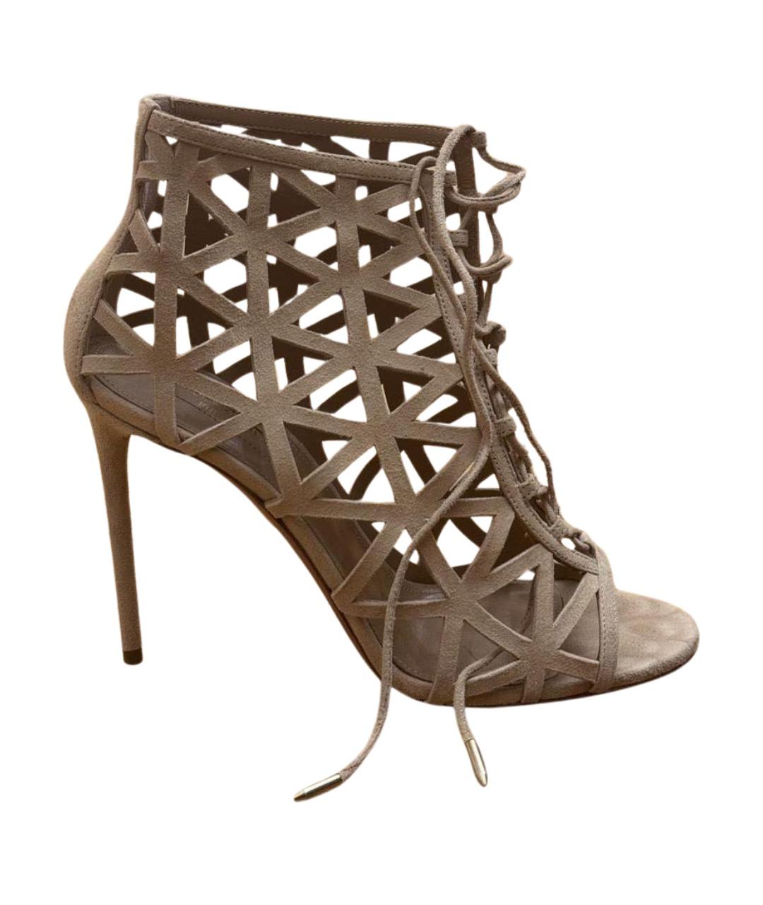 AQUAZZURA Бежевые замшевые босоножки, фото 1