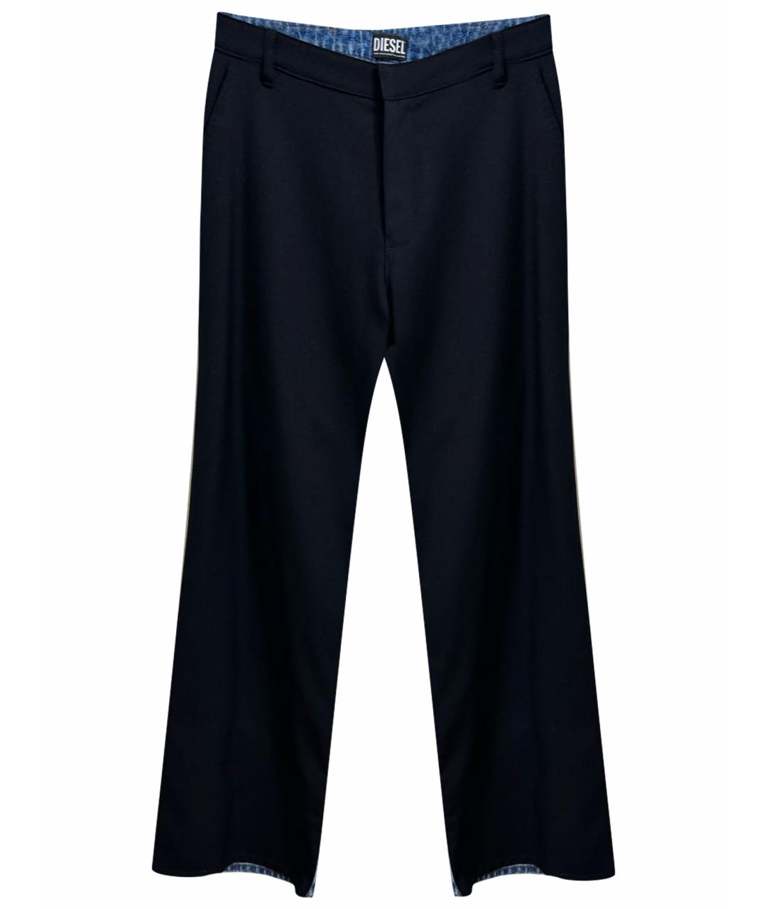 DIESEL Черные шерстяные брюки широкие, фото 1