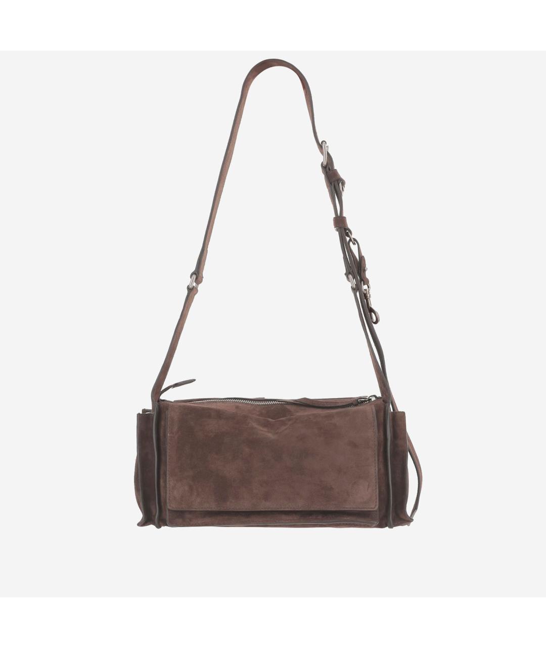 MIU MIU Коричневая замшевая сумка через плечо, фото 3