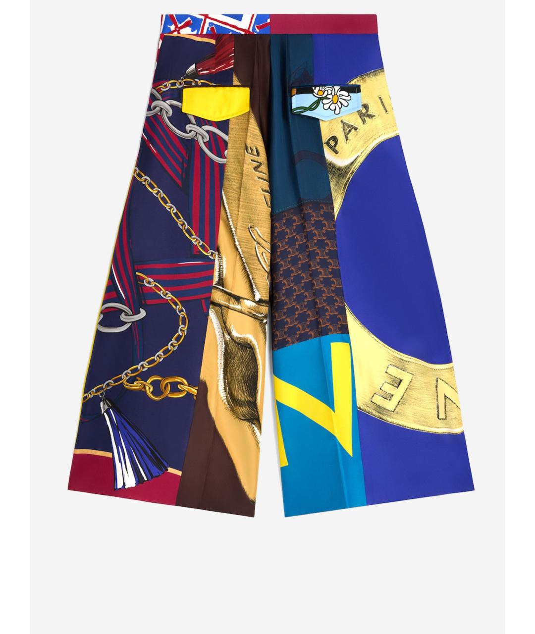 CELINE Мульти шелковые шорты, фото 2