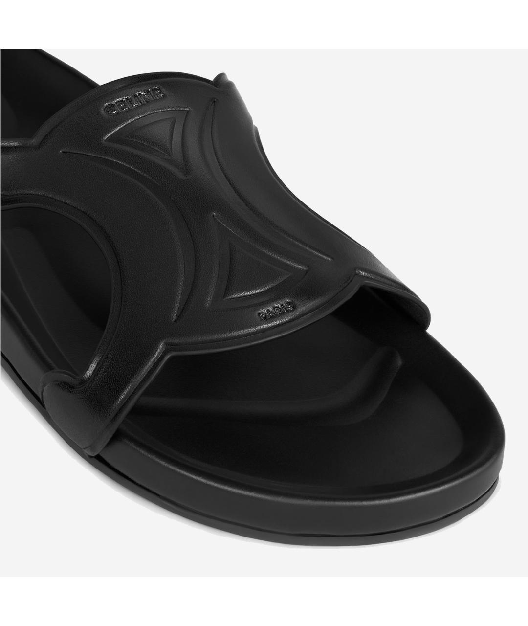 CELINE Черные кожаные сандалии, фото 4