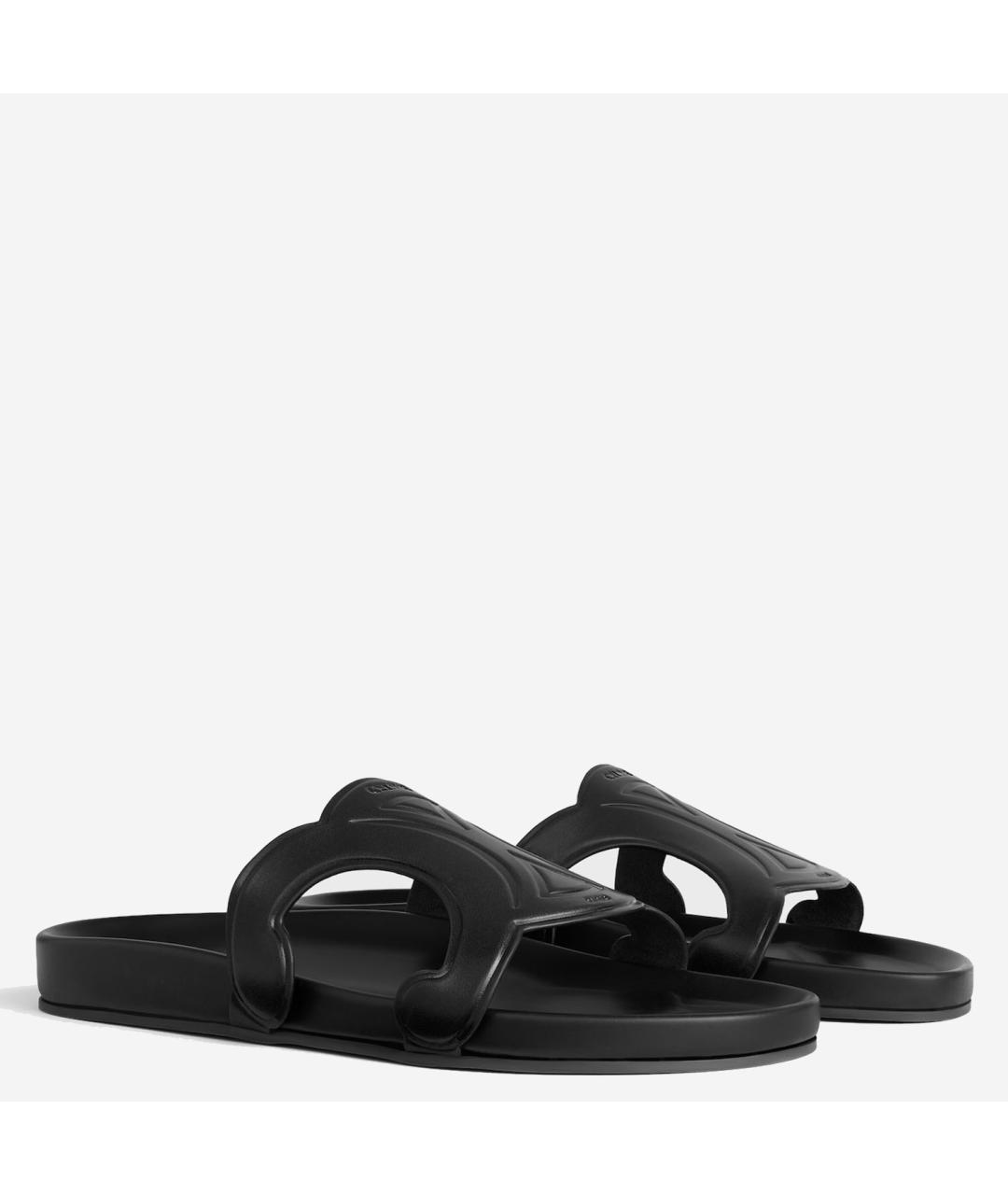 CELINE Черные кожаные сандалии, фото 2