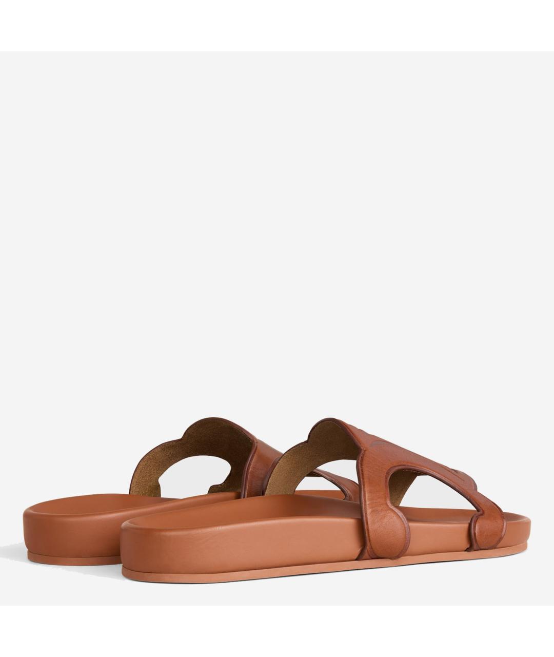 CELINE Коричневые кожаные сандалии, фото 3