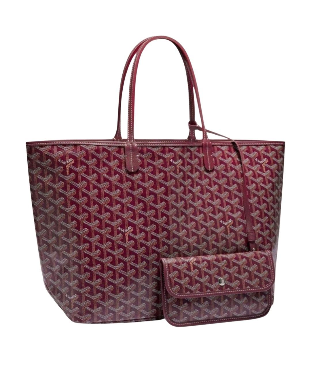 GOYARD Бордовая кожаная сумка тоут, фото 1