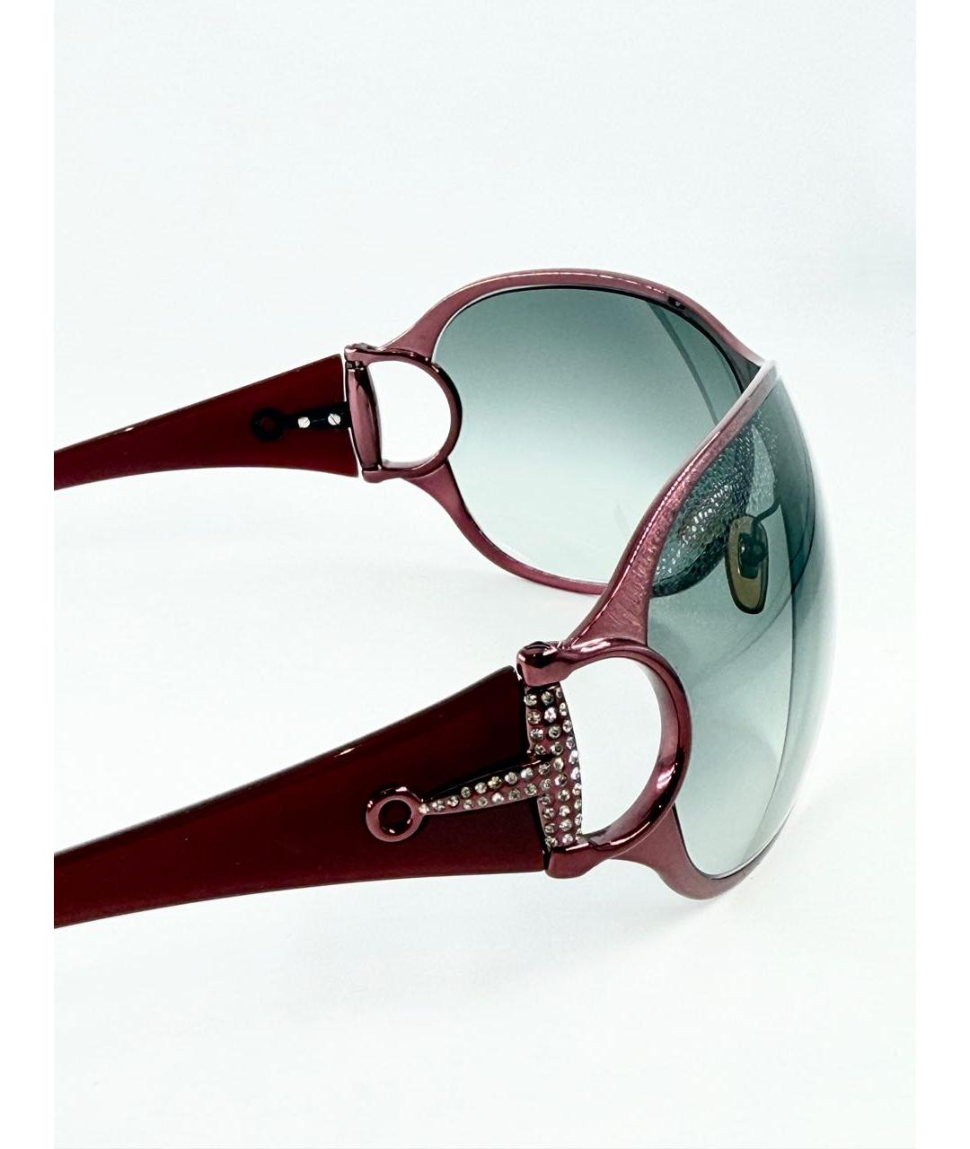 GUCCI Красные пластиковые солнцезащитные очки, фото 5