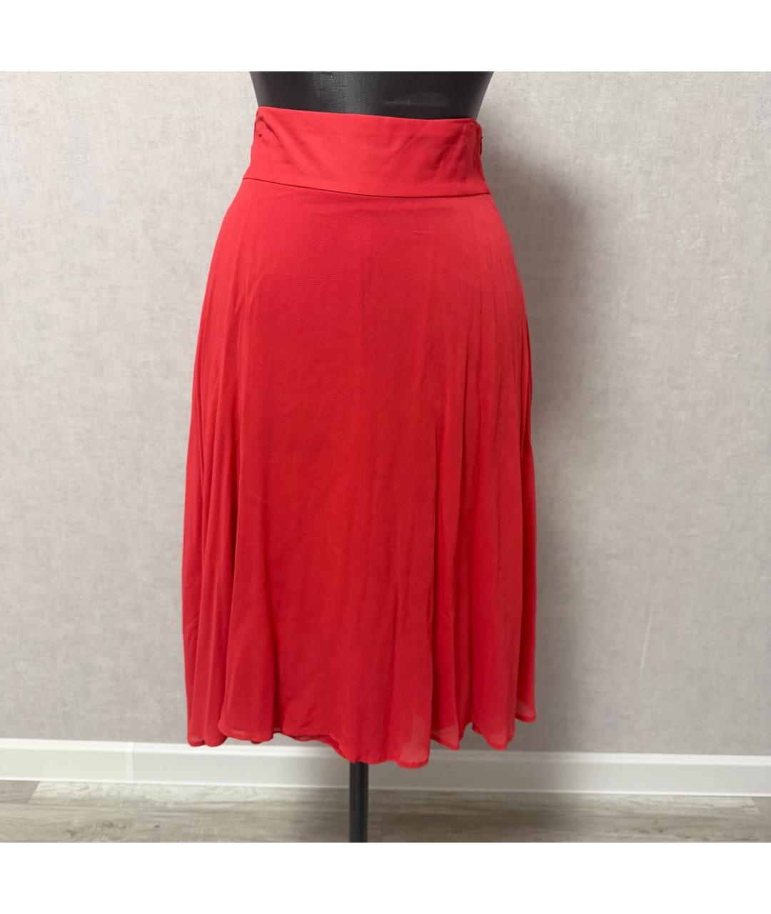 MOSCHINO JEANS Красная хлопковая юбка миди, фото 3