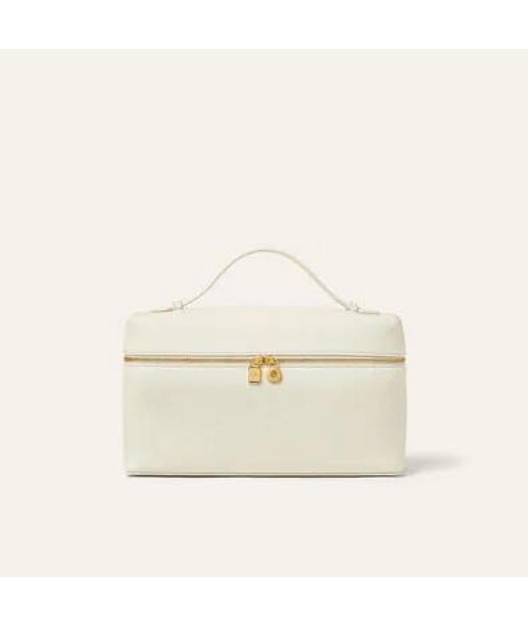 LORO PIANA Бежевая кожаная сумка с короткими ручками, фото 9