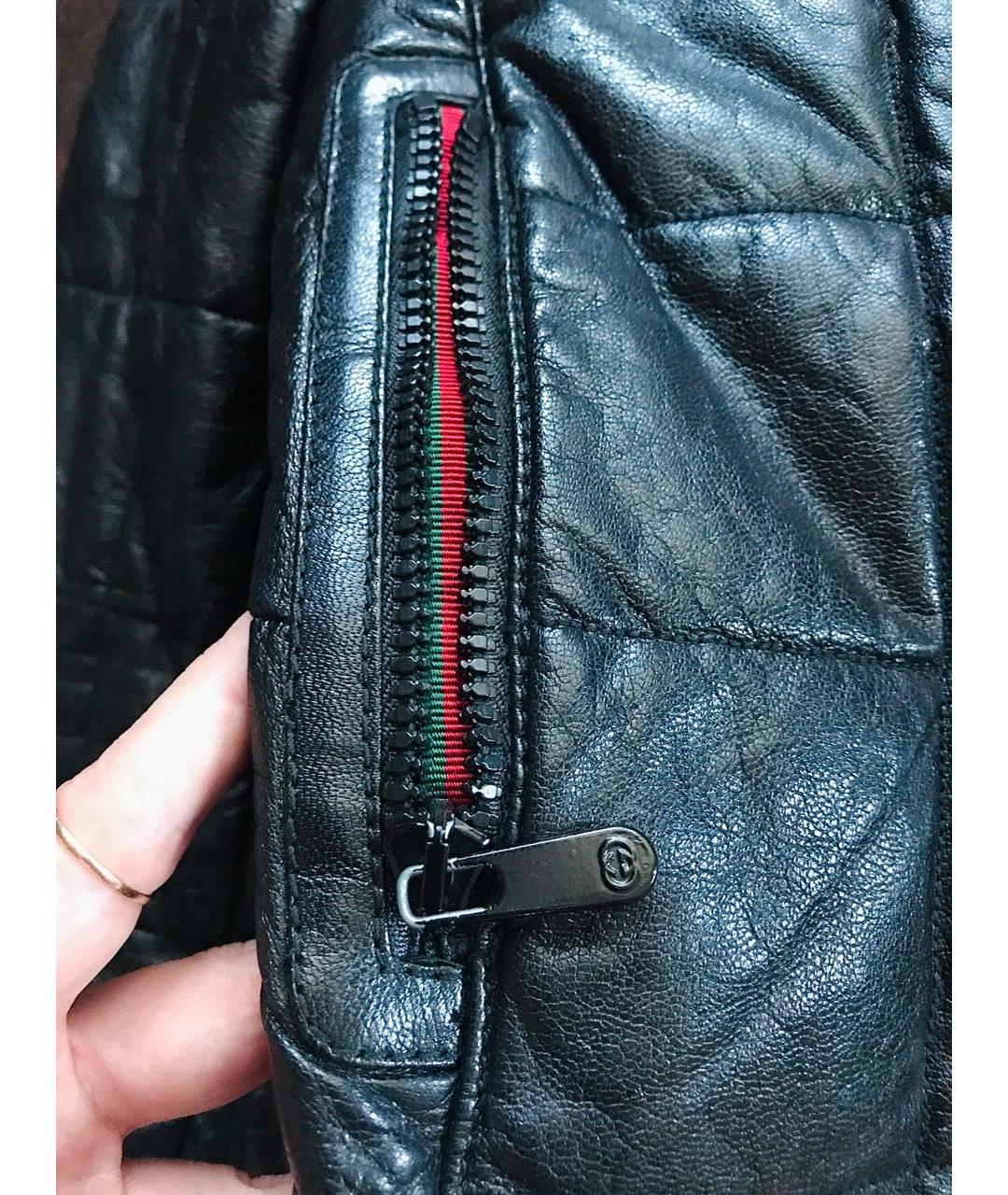 GUCCI Черная кожаная куртка, фото 8