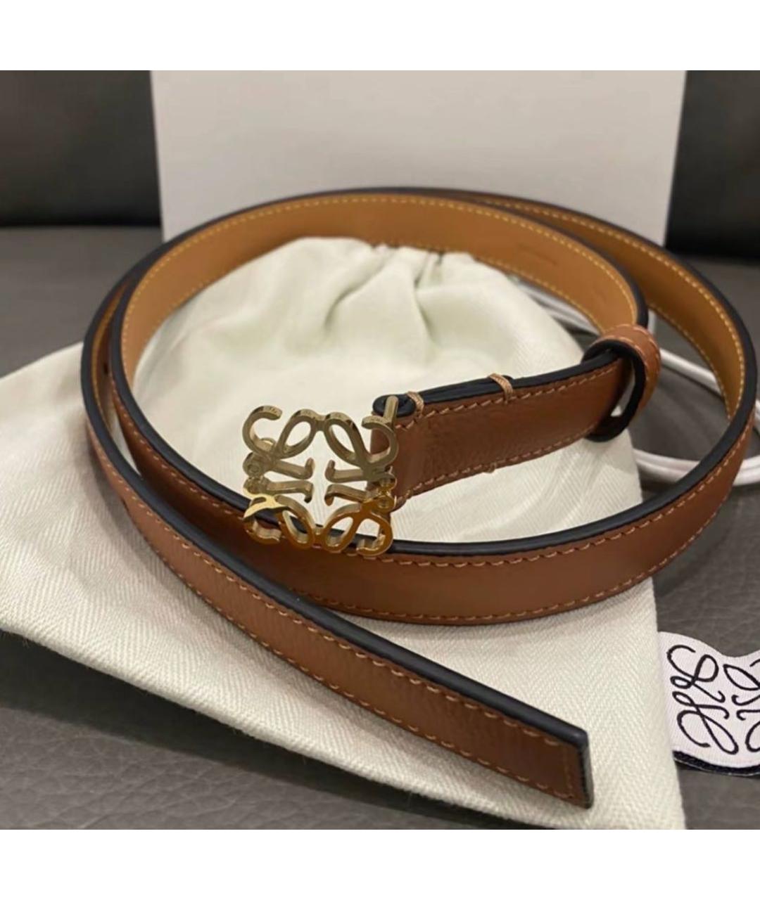LOEWE Коричневый кожаный ремень, фото 3