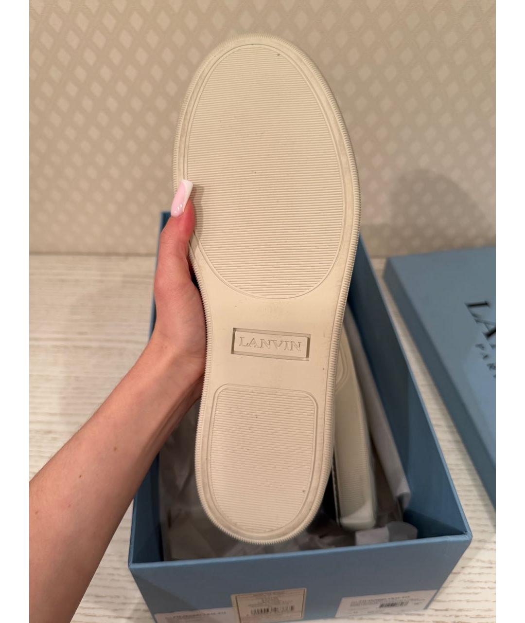 LANVIN Темно-синие замшевые низкие кроссовки / кеды, фото 6