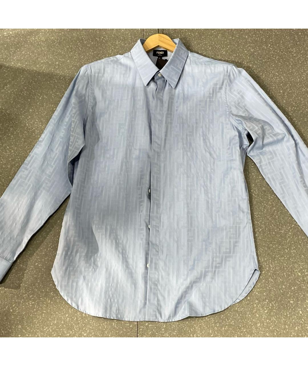FENDI Голубая хлопковая кэжуал рубашка, фото 7
