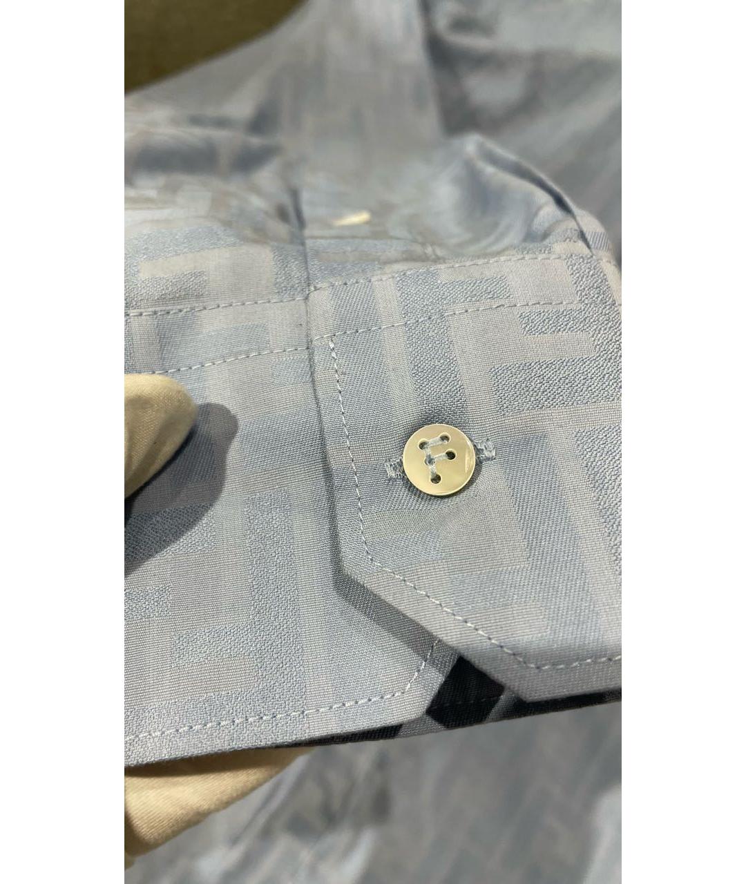 FENDI Голубая хлопковая кэжуал рубашка, фото 5