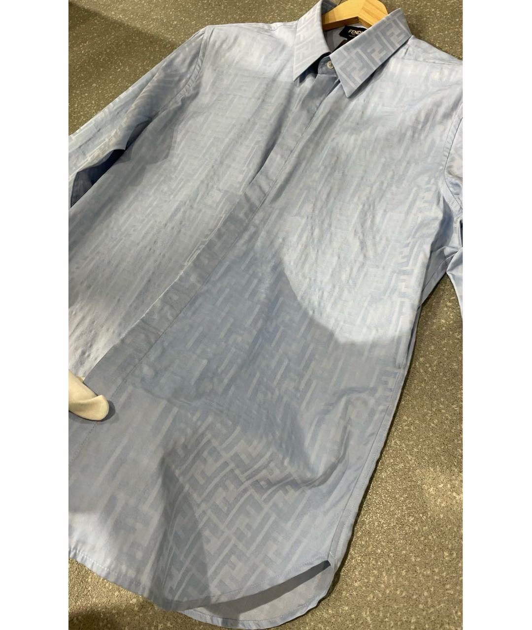 FENDI Голубая хлопковая кэжуал рубашка, фото 8