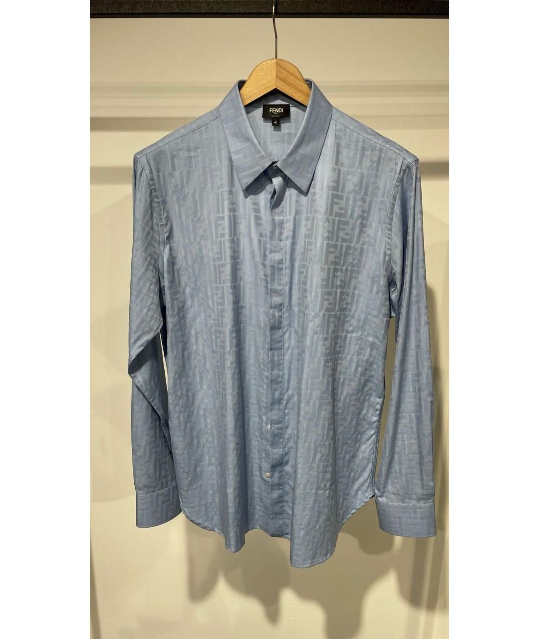 FENDI Голубая хлопковая кэжуал рубашка, фото 9