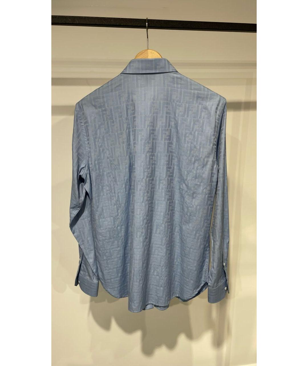 FENDI Голубая хлопковая кэжуал рубашка, фото 2